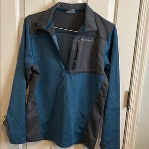 Columbia Teal and Charcoal Half-Zip Jacket